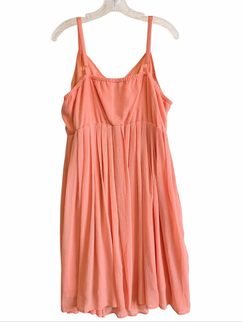 Torrid Coral Chiffon Spaghetti Strap Skater Dress - Picture 4 of 5